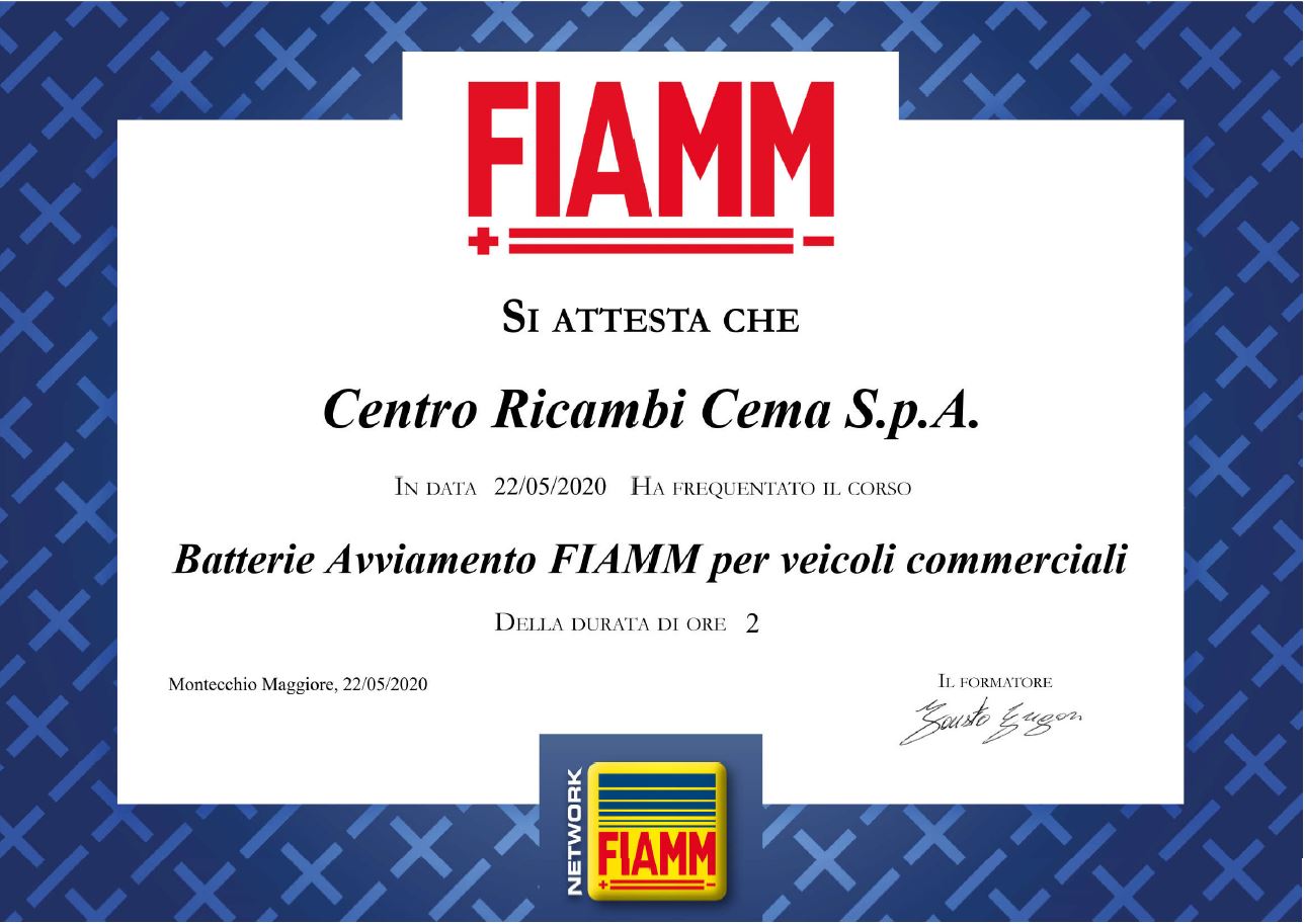 attestato fiamm